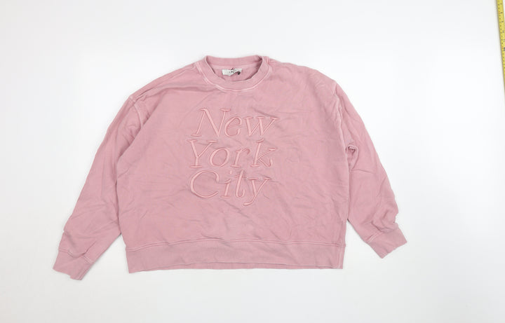 Marks and Spencer Women Pink Large New York City Cotton Sweatshirt