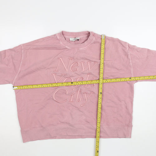 Marks and Spencer Women Pink Large New York City Cotton Sweatshirt