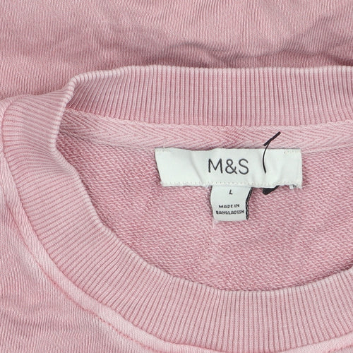 Marks and Spencer Women Pink Large New York City Cotton Sweatshirt
