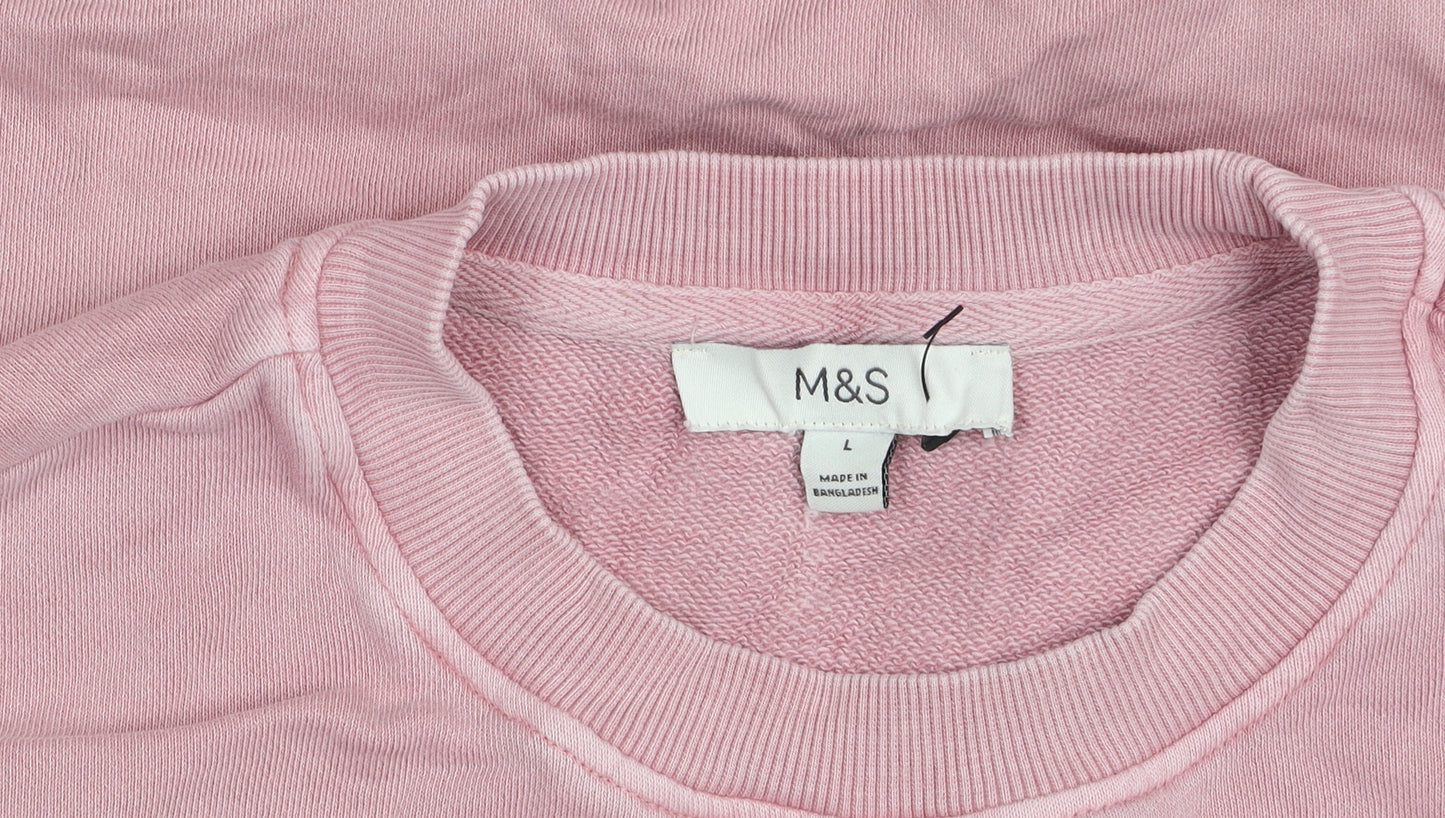 Marks and Spencer Women Pink Large New York City Cotton Sweatshirt