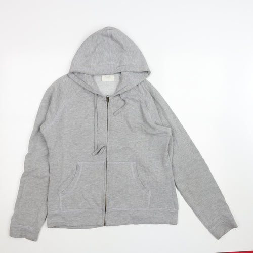Hush Women's Grey Full Zip Hoodie S/M Cotton Blend Casual
