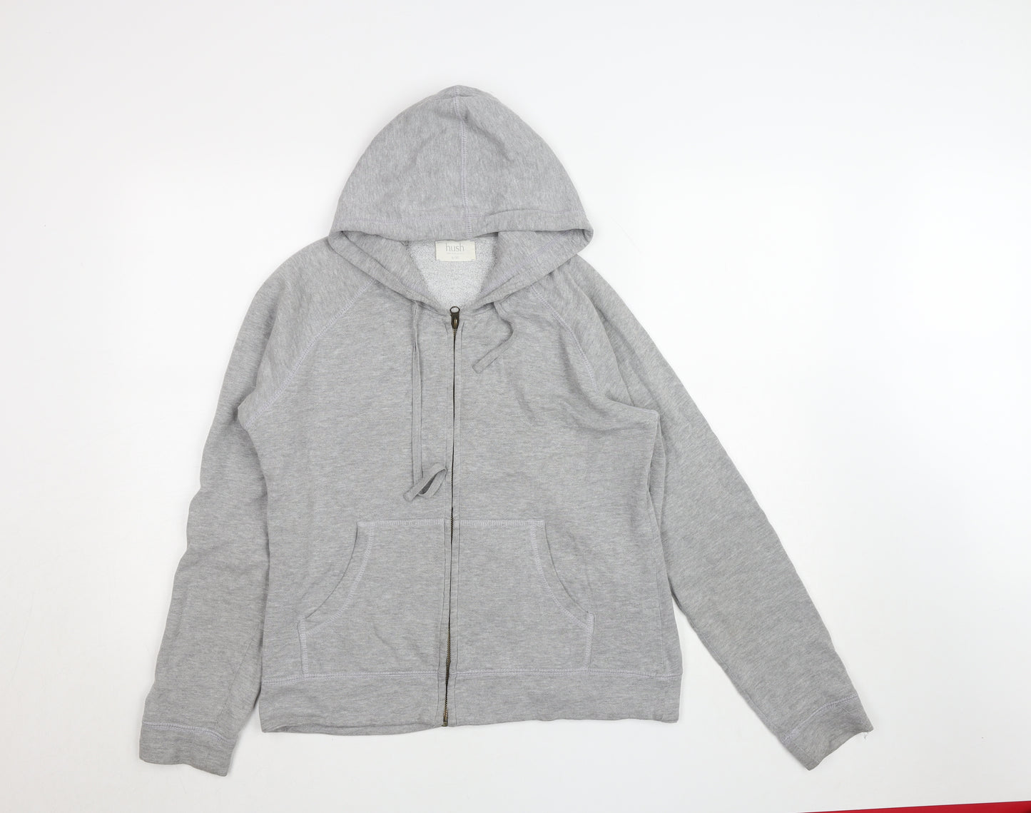 Hush Women's Grey Full Zip Hoodie S/M Cotton Blend Casual