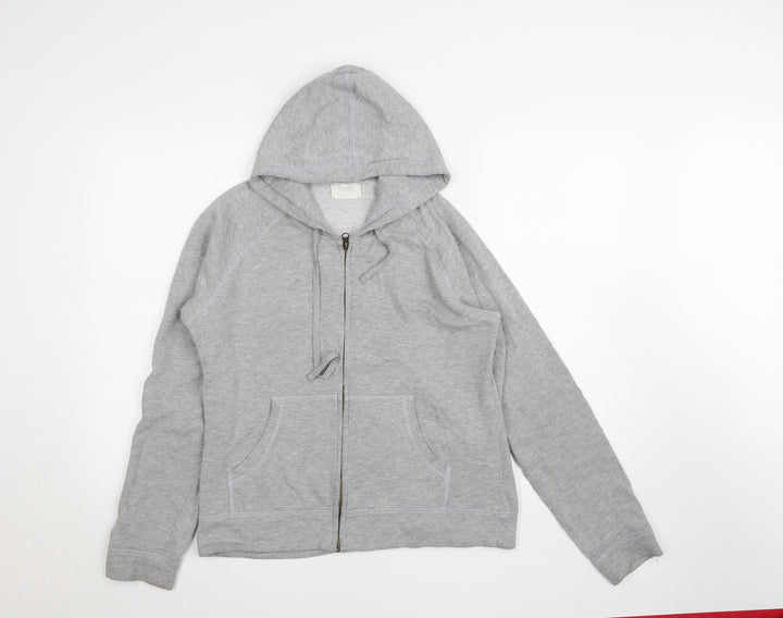 Hush Women's Grey Full Zip Hoodie S/M Cotton Blend Casual