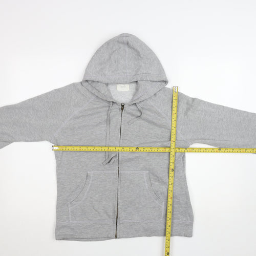 Hush Women's Grey Full Zip Hoodie S/M Cotton Blend Casual