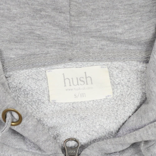 Hush Women's Grey Full Zip Hoodie S/M Cotton Blend Casual