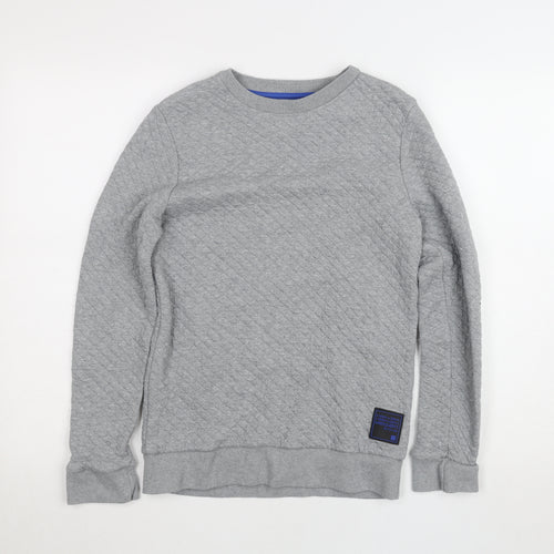 F&F Boys Grey Quilted Crew Neck Pullover Sweatshirt 11-12 Years
