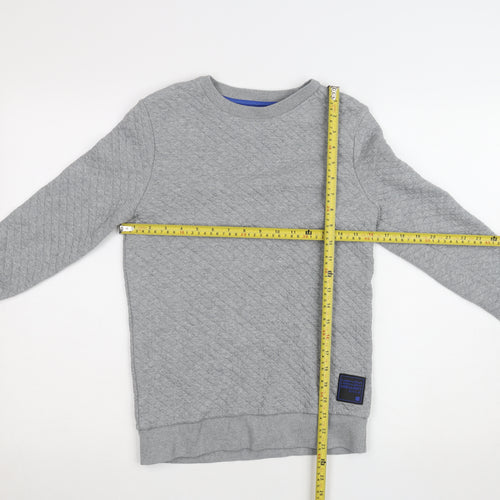 F&F Boys Grey Quilted Crew Neck Pullover Sweatshirt 11-12 Years