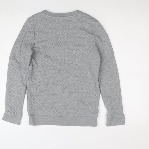 F&F Boys Grey Quilted Crew Neck Pullover Sweatshirt 11-12 Years