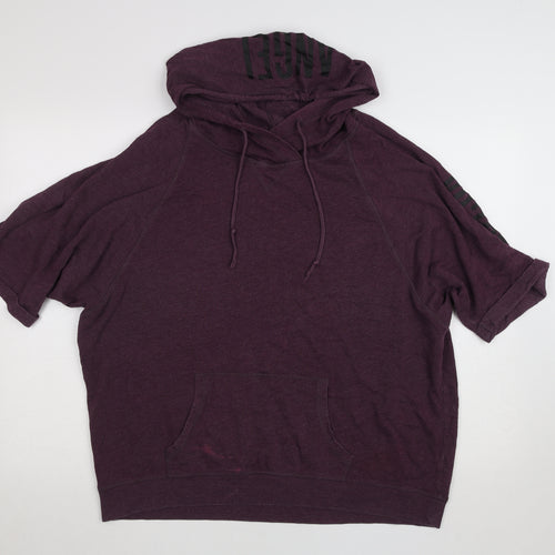 Victoria's Secret Women's Purple Short Sleeve Pullover Hoodie Size L