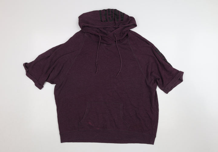 Victoria's Secret Women's Purple Short Sleeve Pullover Hoodie Size L