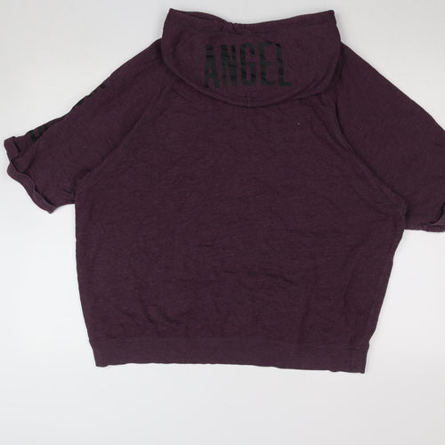 Victoria's Secret Women's Purple Short Sleeve Pullover Hoodie Size L