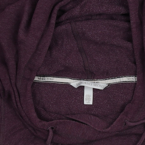 Victoria's Secret Women's Purple Short Sleeve Pullover Hoodie Size L