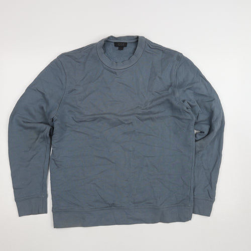 COS Women Blue Cotton Crew Neck Pullover Sweatshirt M