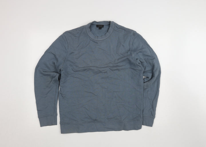 COS Women Blue Cotton Crew Neck Pullover Sweatshirt M