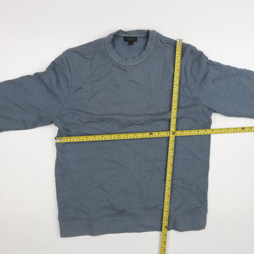COS Women Blue Cotton Crew Neck Pullover Sweatshirt M