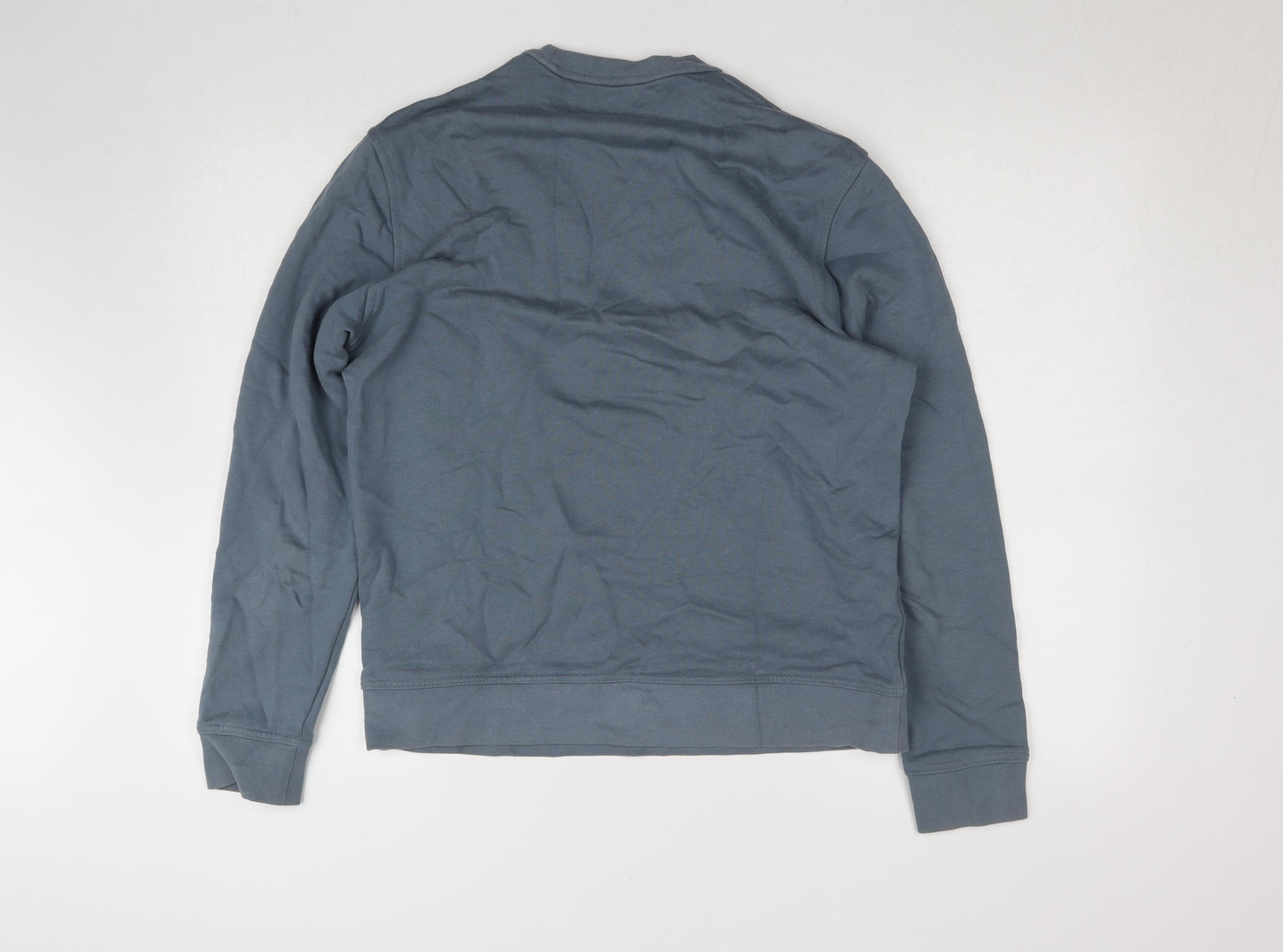 COS Women Blue Cotton Crew Neck Pullover Sweatshirt M