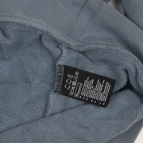 COS Women Blue Cotton Crew Neck Pullover Sweatshirt M