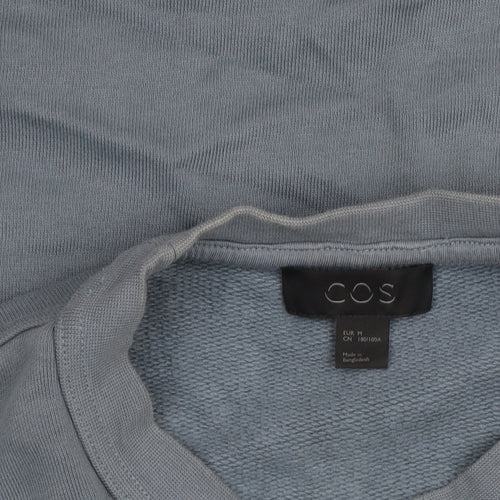 COS Women Blue Cotton Crew Neck Pullover Sweatshirt M