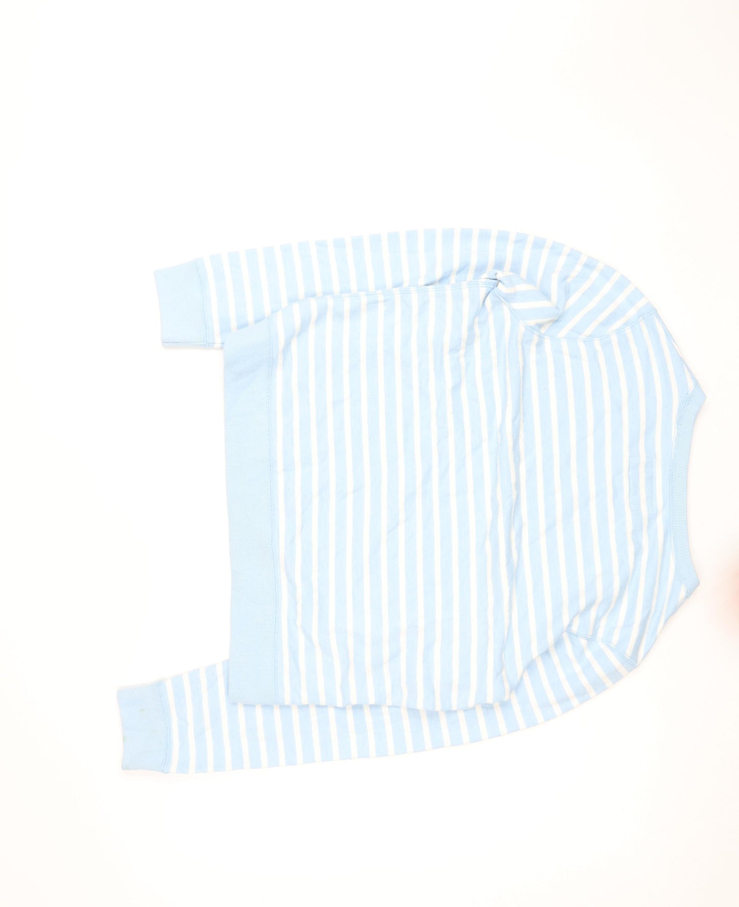 Jack Wills Women Blue Striped Cotton Crew Neck Pullover Sweatshirt Size M