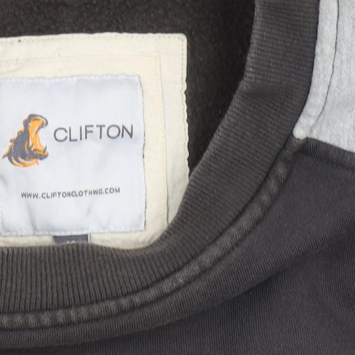 Clifton Women’s Grey & Black Pullover Sweatshirt Size M Graphic Print