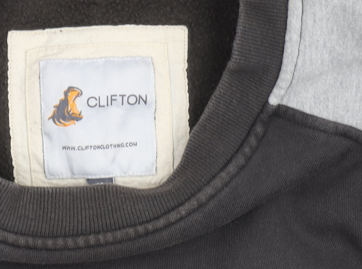 Clifton Women’s Grey & Black Pullover Sweatshirt Size M Graphic Print