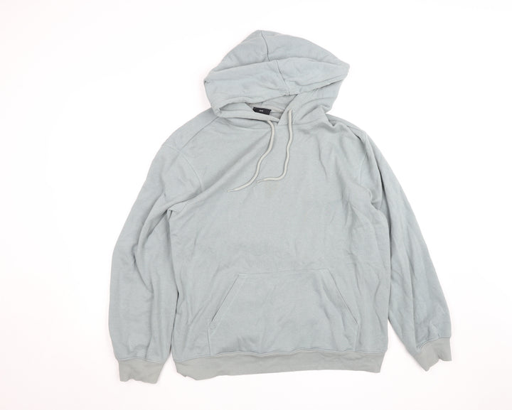 H&M Men’s Grey Relaxed Fit Pullover Hoodie Size M
