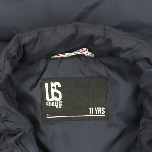 US Athletic Boys Blue 11 Years Padded Zip Bodywarmer Waistcoat