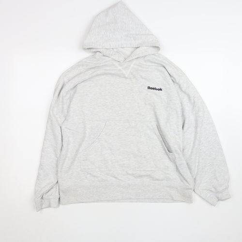 Reebok Essentials Women Grey Size 14 Pullover Hoodie Sweatshirt
