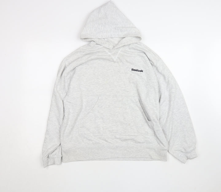 Reebok Essentials Women Grey Size 14 Pullover Hoodie Sweatshirt