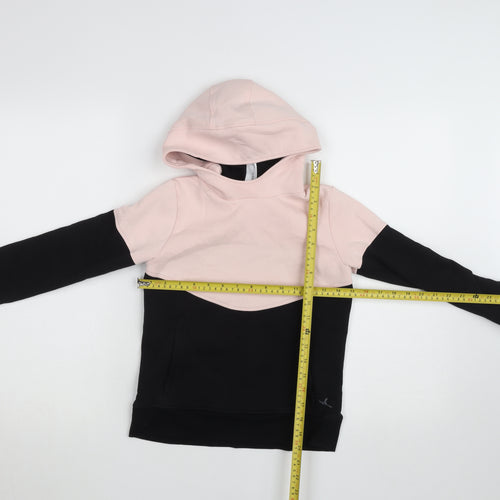 Decathlon Teens Pink & Black Pullover Hoodie 10-11 Years Colourblock