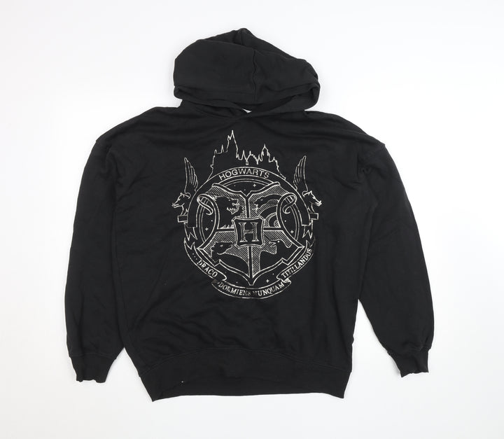 H&M Boys Black Harry Potter Hogwarts Pullover Hoodie 14 Years