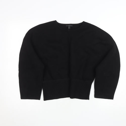 COS Women Black Relaxed Fit Dolman Sleeve Viscose Top Size S