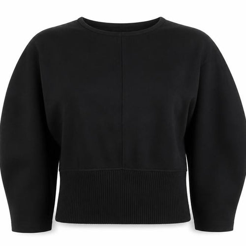 COS Women Black Relaxed Fit Dolman Sleeve Viscose Top Size S