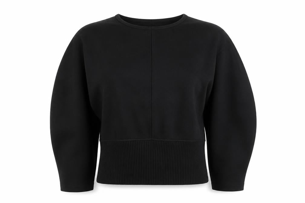 COS Women Black Relaxed Fit Dolman Sleeve Viscose Top Size S