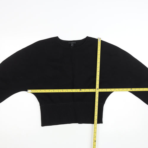 COS Women Black Relaxed Fit Dolman Sleeve Viscose Top Size S