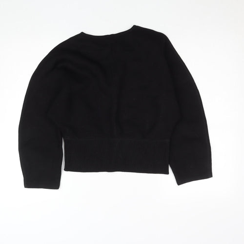 COS Women Black Relaxed Fit Dolman Sleeve Viscose Top Size S