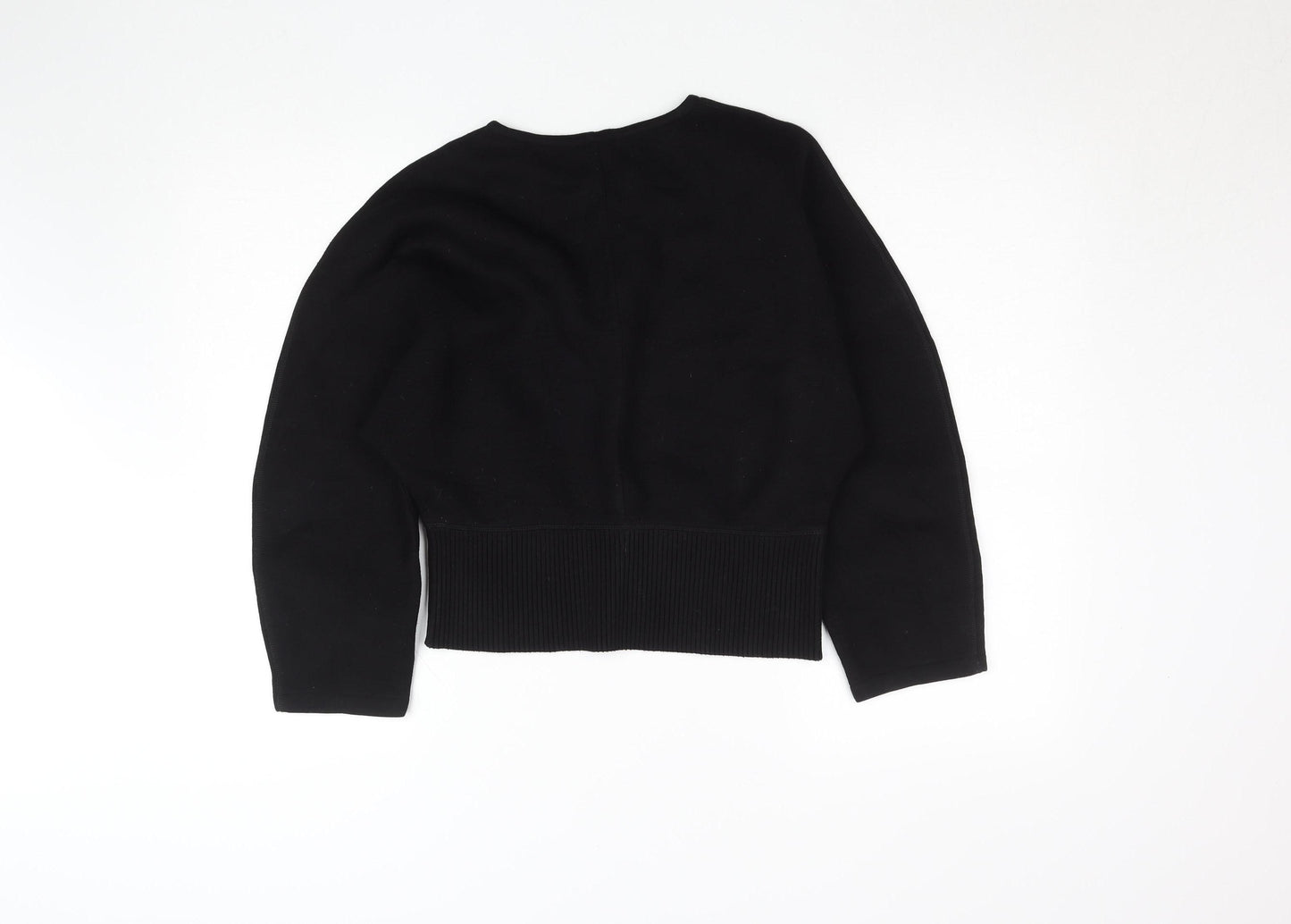 COS Women Black Relaxed Fit Dolman Sleeve Viscose Top Size S