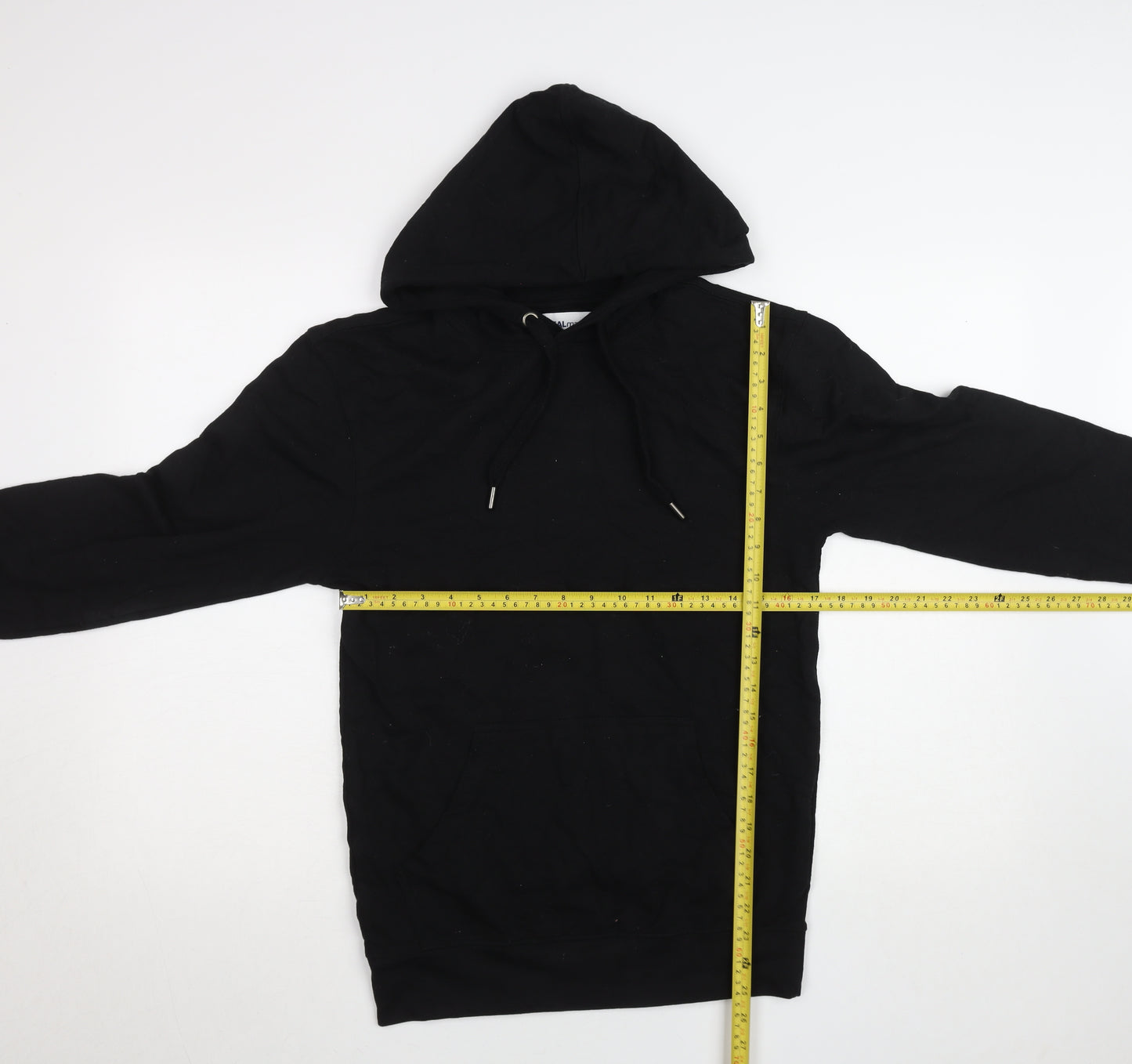 REALman Black XS Recycled Fabric Pullover Hoodie Womens Relaxed Fit