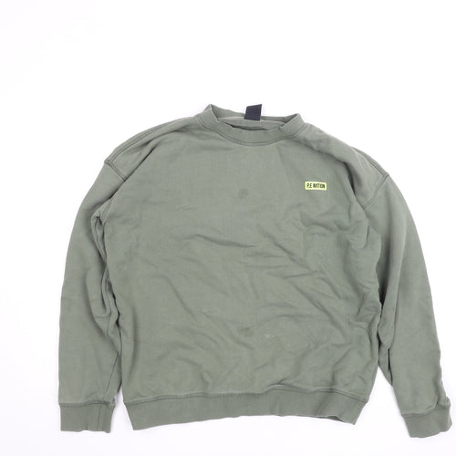 P.E Nation Womens Green Crew Neck Pullover Sweatshirt Size M Cotton