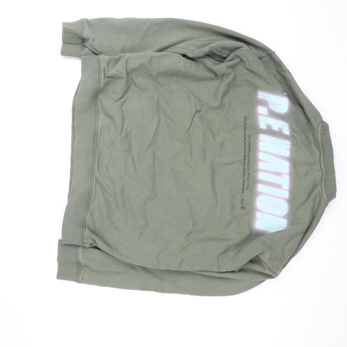 P.E Nation Womens Green Crew Neck Pullover Sweatshirt Size M Cotton