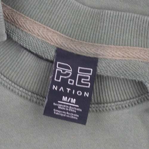 P.E Nation Womens Green Crew Neck Pullover Sweatshirt Size M Cotton
