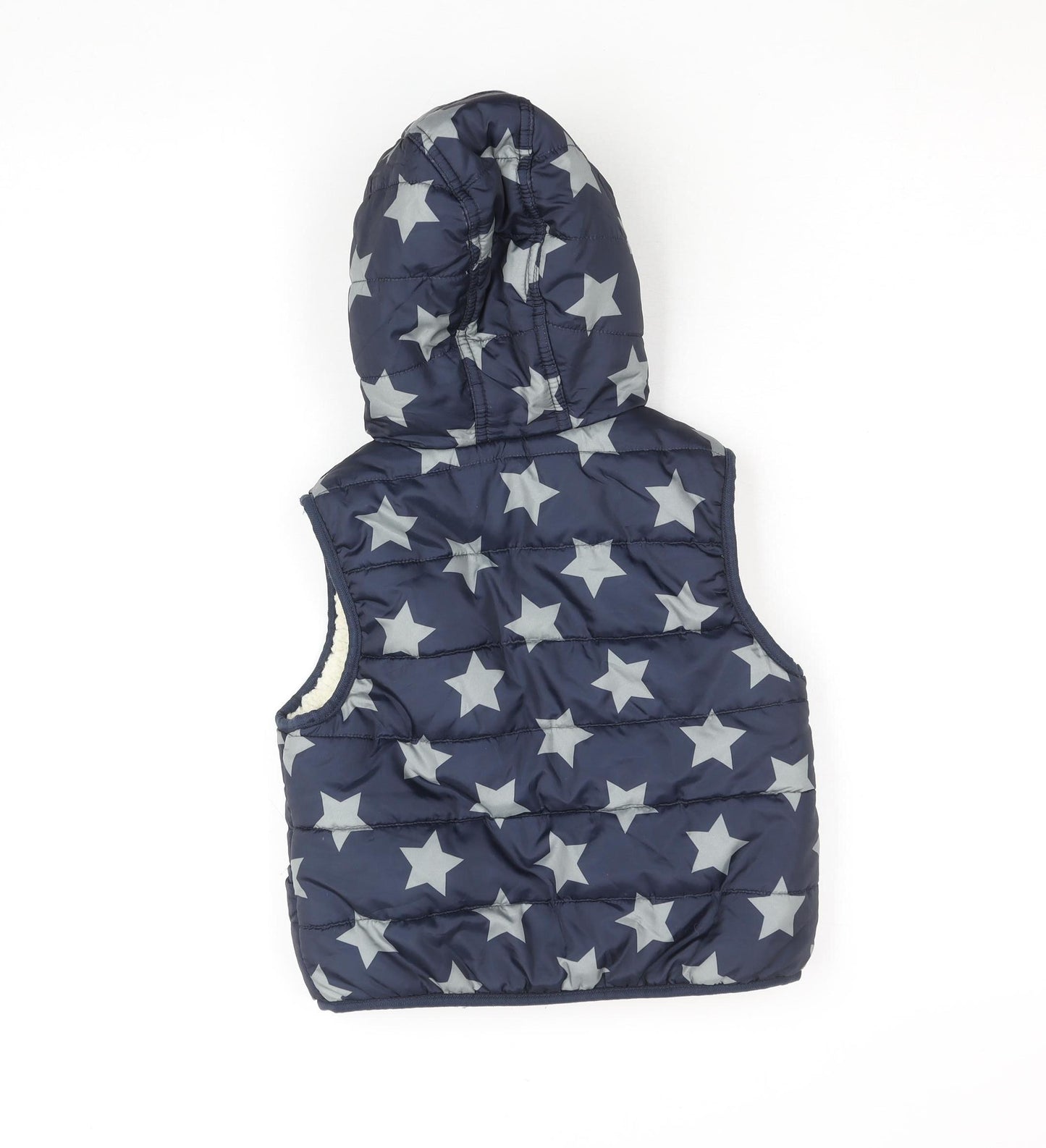Marks and Spencer Girls Blue Star Hooded Puffer Gilet 4-5 Years