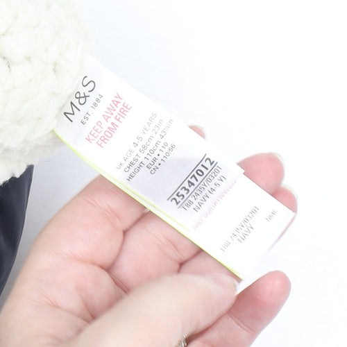 Marks and Spencer Girls Blue Star Hooded Puffer Gilet 4-5 Years