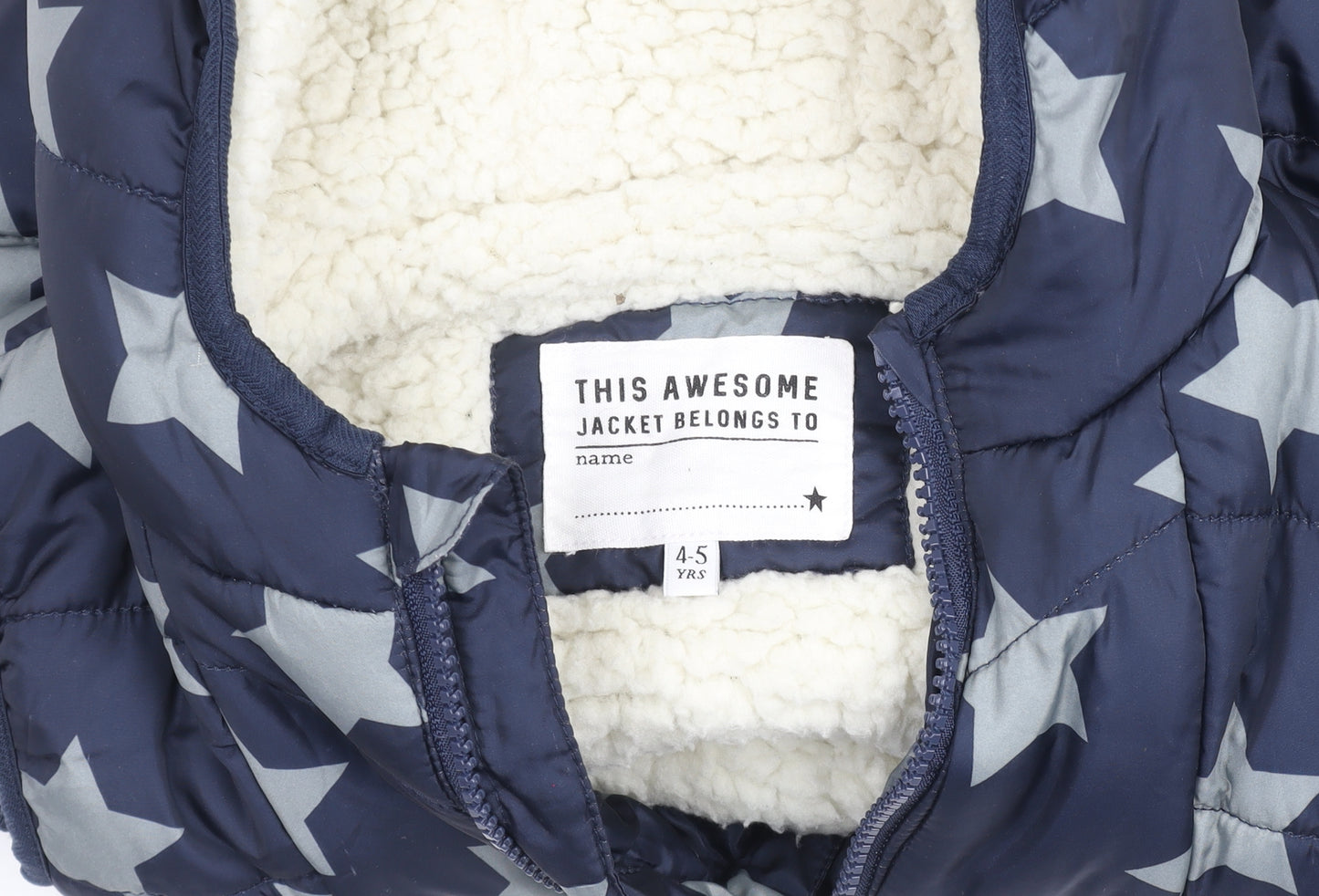 Marks and Spencer Girls Blue Star Hooded Puffer Gilet 4-5 Years