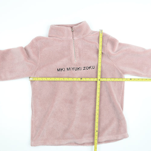 MKI Miyuki Zoku Pink Fleece 1/2 Zip Sweatshirt Women L