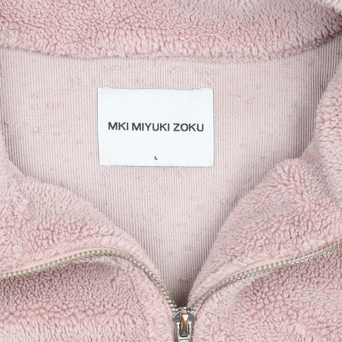 MKI Miyuki Zoku Pink Fleece 1/2 Zip Sweatshirt Women L