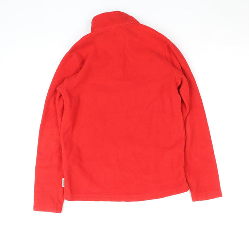 Quechua Boys Red Fleece Basic Jacket 12 Years 1/4 Zip Hiking Top