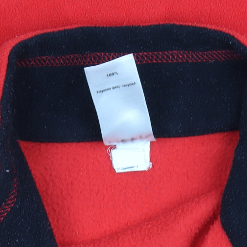 Quechua Boys Red Fleece Basic Jacket 12 Years 1/4 Zip Hiking Top