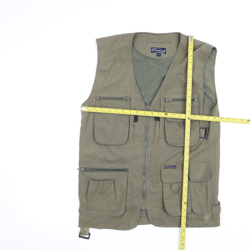 Champion Men’s Green Cotton Multi-Pocket Utility Waistcoat Size S