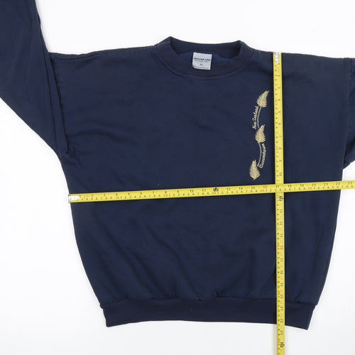 Leisure Line Women's Navy Blue Embroidered Pullover Sweatshirt XL